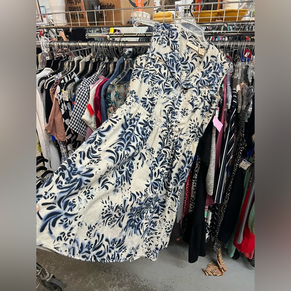DKNY Blue and White Floral Dress